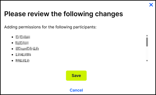 UID2 Portal, Sharing Permissions page, Individual Permissions: Review)